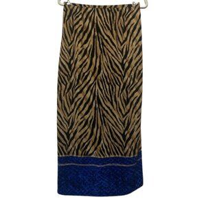 Joan Leslie size 10 animal print midi length side zip funky skirt EUC